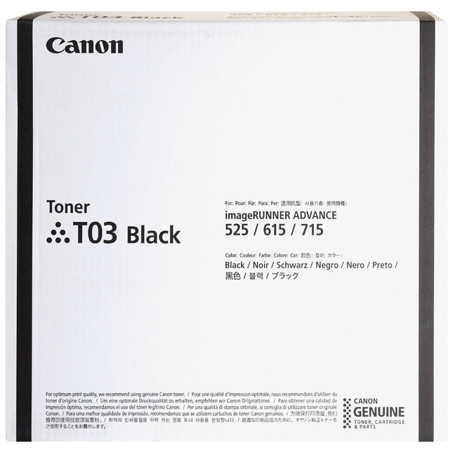 Genuine Canon T03 Standard Yield Black Toner Cartridge, 2725C001