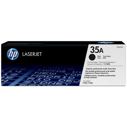 HP 35A Standard Yield Black LaserJet Toner Cartridge, CB435A