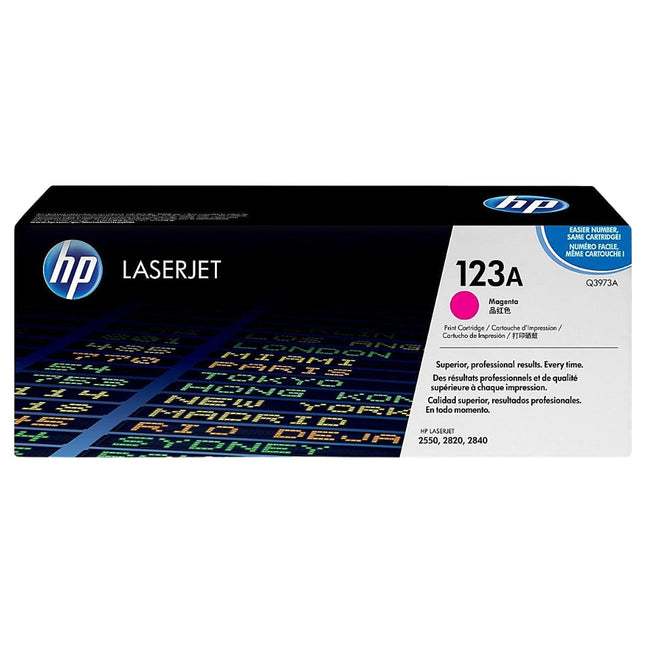 Original HP 123A Magenta LaserJet Toner Cartridge, Q3973A