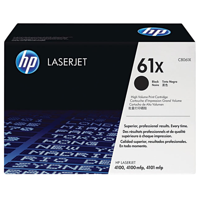 Original HP 61X High Yield Black Toner Cartridge, C8061X (10k pages)