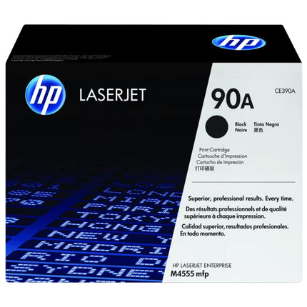 Original HP 90A Black LaserJet Toner Cartridge, CE390A