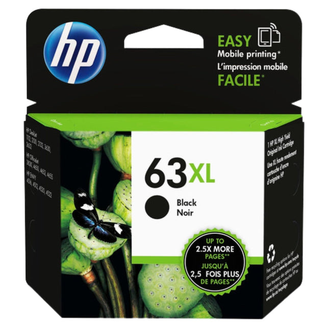 
High Yield HP 63XL (F6U64AN) Black Ink Cartridge
