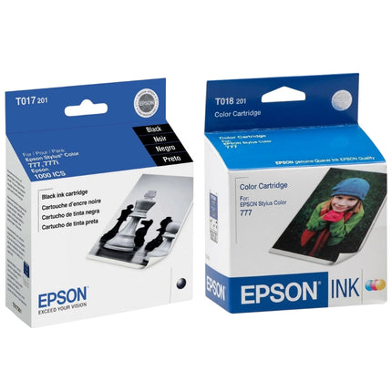 New Genuine Epson T017 Black T018 Color Ink Cartridges