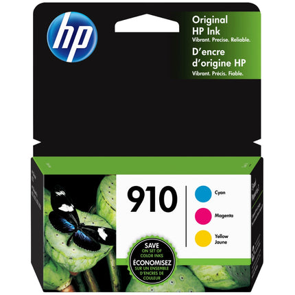 HP 910 Ink Cartridges - Cyan, Magenta, Yellow, 3 Cartridges