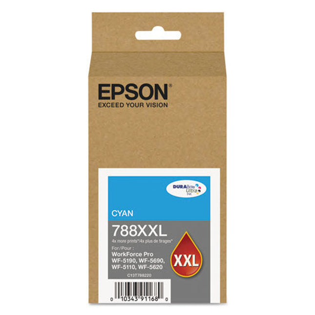 Original Epson 788XXL Extra High Yield Cyan Ink Cartridge, C13T78820