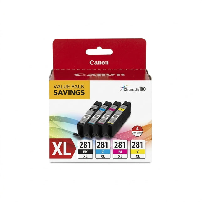 Original Canon CLI-281XL High Yield Tri-Color Ink Cartridge, 2037C005