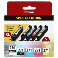 Canon PGI-270XL Black and CLI-271 Black and color Ink Cartridges-5pack
