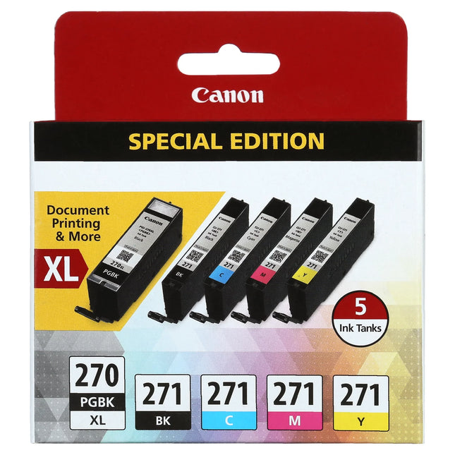 Canon PGI-270XL Black and CLI-271 Black and color Ink Cartridges-5pack