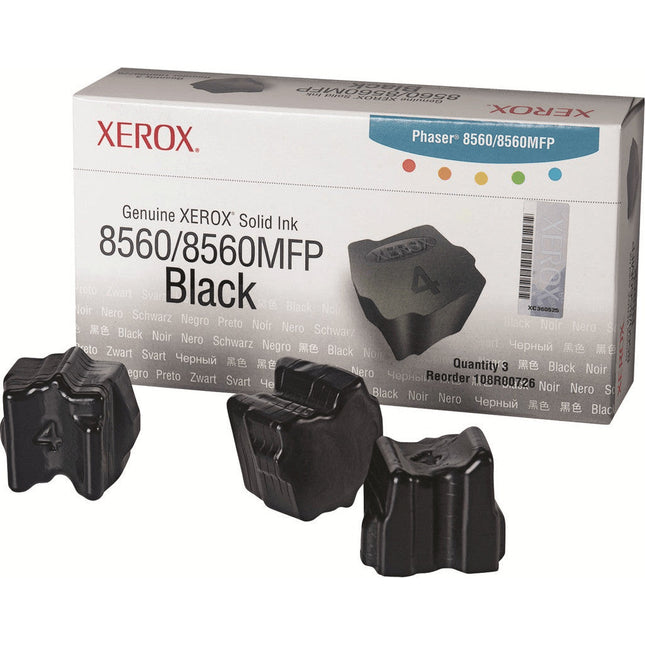Genuine Xerox Phaser 8560 Black Solid Ink Pack (3 Sticks) 108R00726