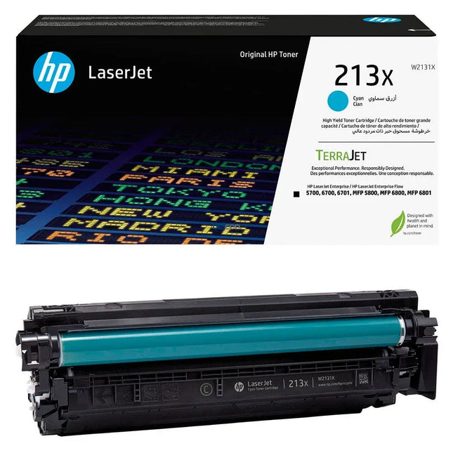 Original HP 213X High Yield Cyan Toner Cartridge, W2131X