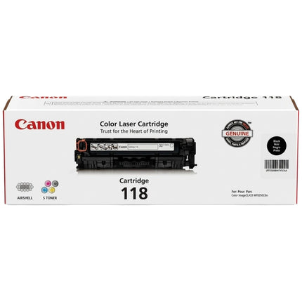 Genuine Canon 118 High-Yield Black Toner Cartridge, 2662B001AA
