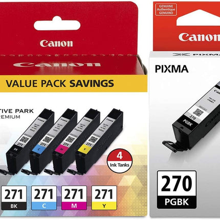 Original Canon (PGI-270XL and CLI-271) Black & Tri-color Ink Cartridge (5-pack)