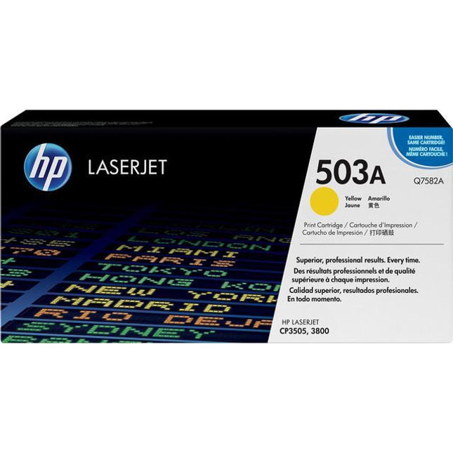 HP 503A High Yield Yellow LaserJet Toner Cartridge, Q7582A