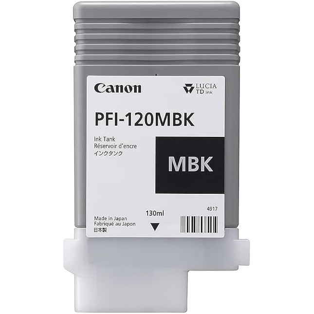 Original Canon PFI-120 Matte Black High-Yield Ink Cartridge, 2884C001AA