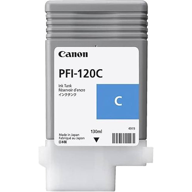 Original Canon PFI-120 Cyan High-Yield Ink Cartridge, 2886C001AA