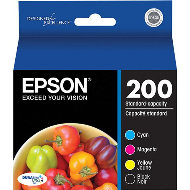 Genuine Epson 200 Black, Cyan, Magenta & Yellow Ink Cartridge