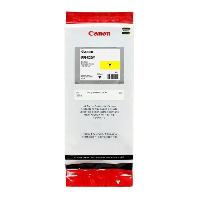 Canon PFI-320Y 300ml High-Yield Yellow Ink Cartridge, 2893C001AA