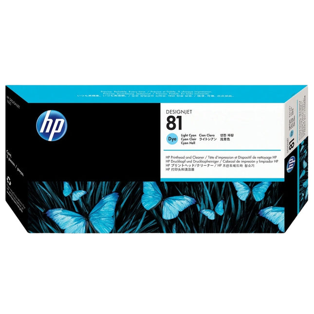 Genuine HP 81 Light Cyan Printhead ONLY DesignJet Ink Cartridge, C4954A