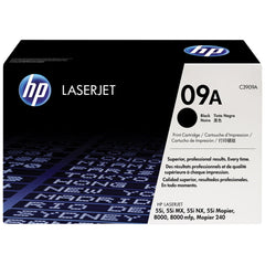 HP 09A Black Toner Cartridge, C3909A