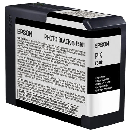 Original Epson T5801 Photo Black 80ml Ink Cartridge