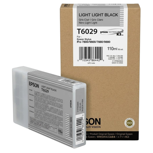 Original Epson T6029 Standard Yield 110ml Light Light Black Ink Cartridge, C13T602900