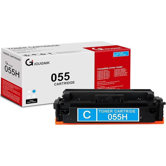 Original Canon 055H High-Yield Cyan Laser Toner Cartridge, 3019C001