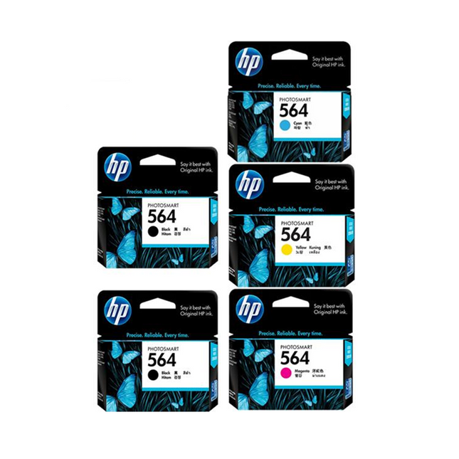 Original HP 564 Black, Cyan, Magenta, Yellow Ink (5-pack)