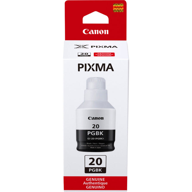 Canon GI-20 PGBK High-Yield Black Ink Bottle, 3383C001