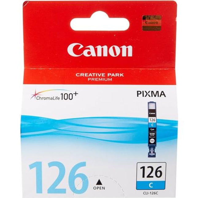 Original Canon 126 Standard Yield Cyan Ink Cartridge, 4562B001