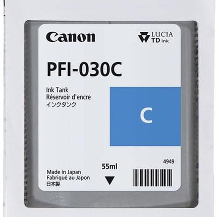 Original Canon PFI-030 Standard Yield Cyan Ink Cartridge, 3490C001