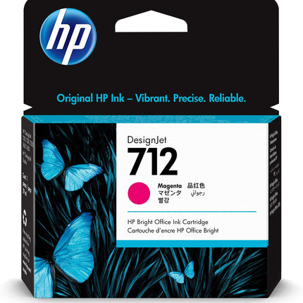 Original HP 712 29ml Magenta DesignJet Ink Cartridge, 3ED68A