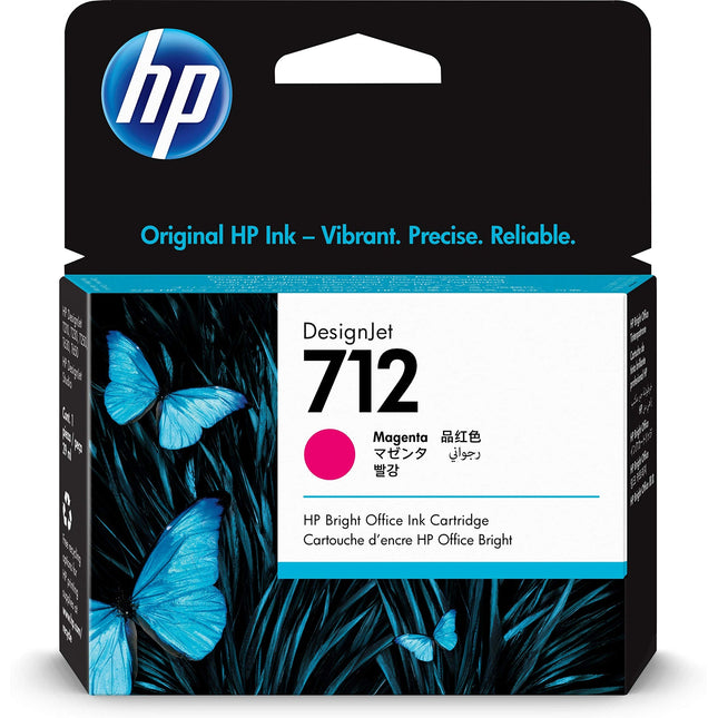 Original HP 712 29ml Magenta DesignJet Ink Cartridge, 3ED68A