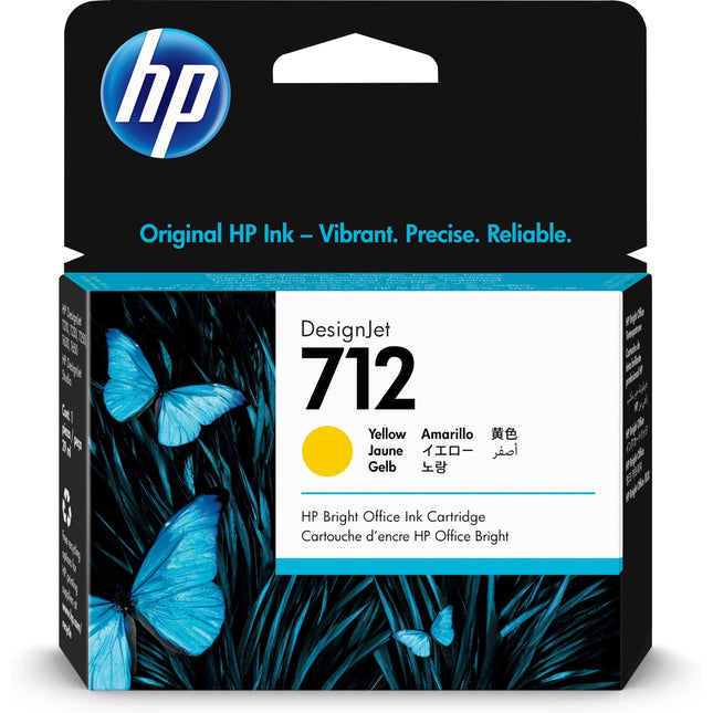 Original HP 712 29ml Yellow DesignJet Ink Cartridge, 3ED69A