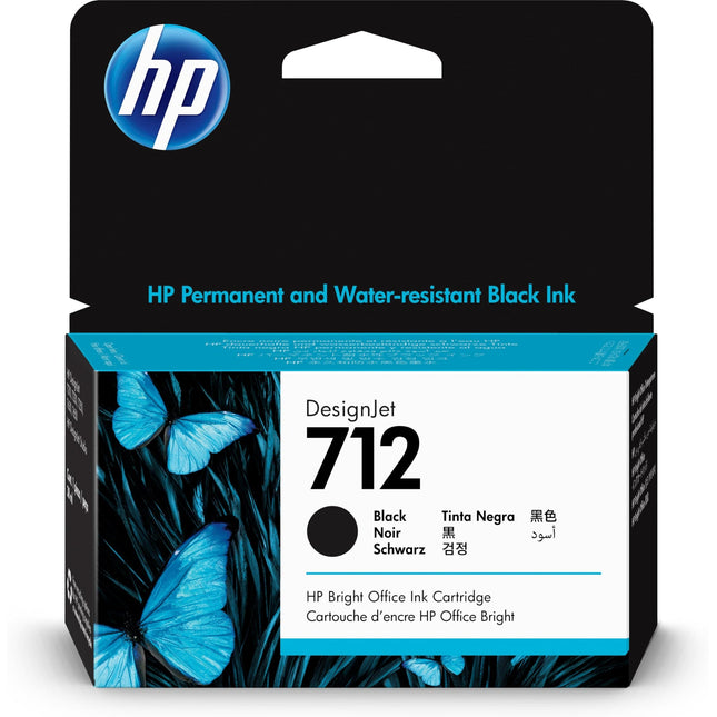 Genuine HP 712 38ml Black DesignJet Ink Cartridge, 3ED70A