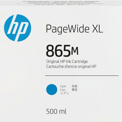 Genuine HP 865M High Yield Cyan Ink Cartridge, 3ED89A