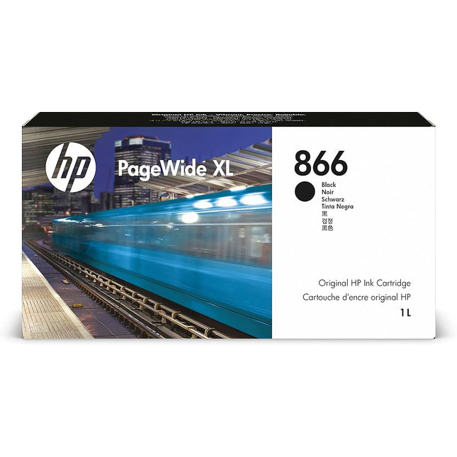 Original HP 866 Black 1000ml (1 Litre) PageWide XL Inkjet Cartridge, 3ED94A