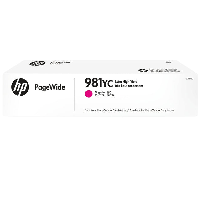 Original HP 981YC Extra High Yield Magenta PageWide Ink Cartridge, L0R18YC