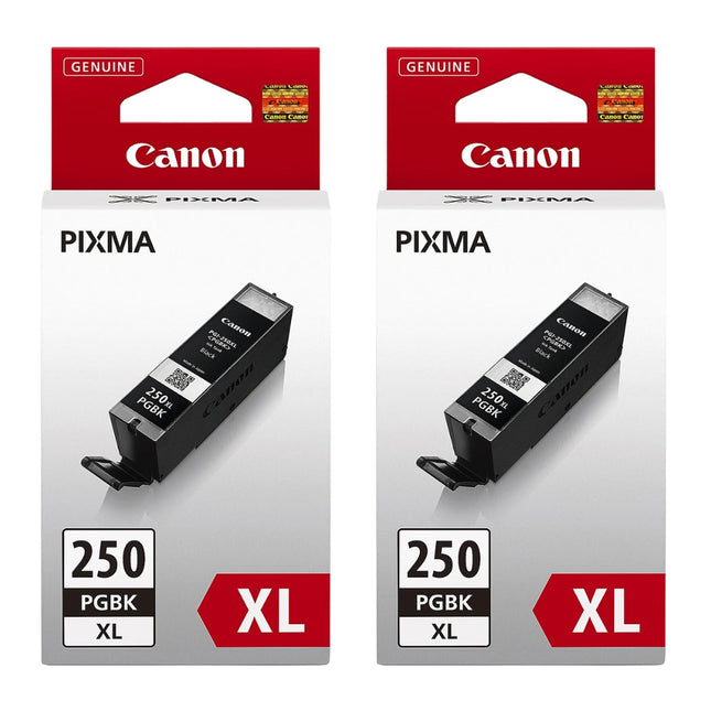 Original Canon PGI-250XL (2 Pack) High Yield Pigment Black Ink Cartridge- 6432B004