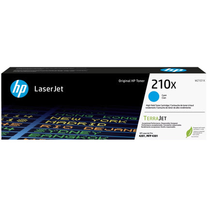 Original HP 210X High Yield Cyan Toner Cartridge, W2101X