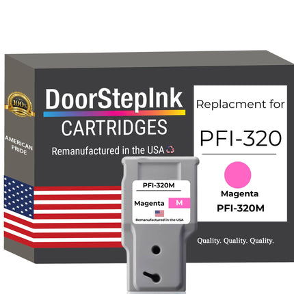 DoorStepInk Brand for Canon PFI-320M Magenta Remanufactured in the USA Ink Cartridge, 2892C001