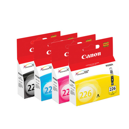 Original Canon CLI-226 (4-Pack) Standard Yield Tri-Color Ink Cartridge, 4546B007