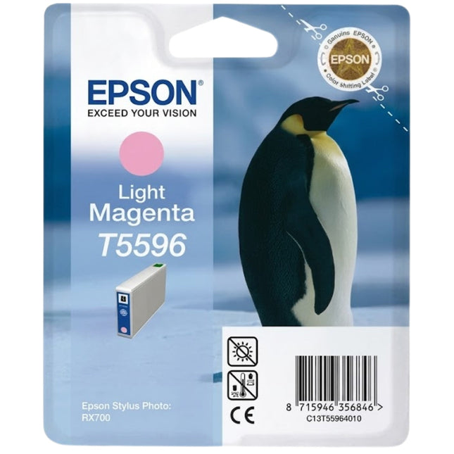 Original Epson T5596 Standard Yield Light Magenta Ink Cartridge, C13T55964010