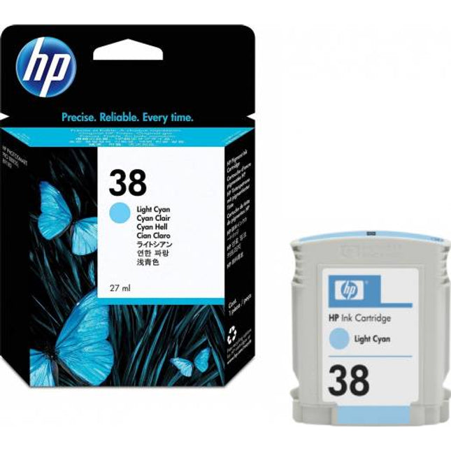 OEM HP 38 Light Cyan (C9418A) Ink Cartridge