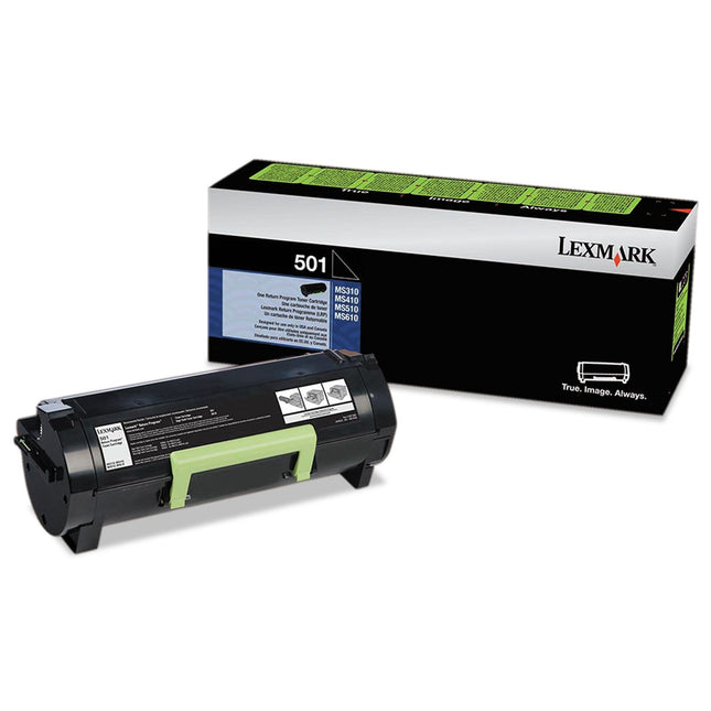 Original Lexmark 501 Standard Yield Black Toner Cartridge, 50F1000