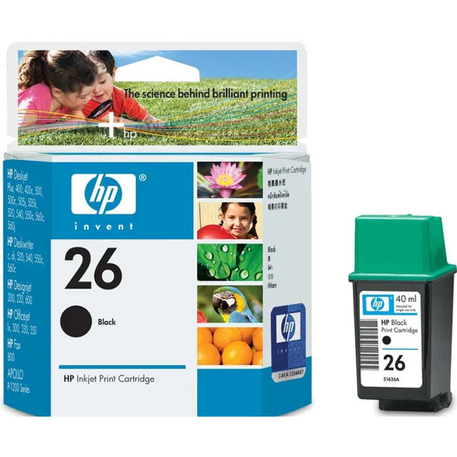 Original HP 26 Black Original 51626A Ink Cartridge