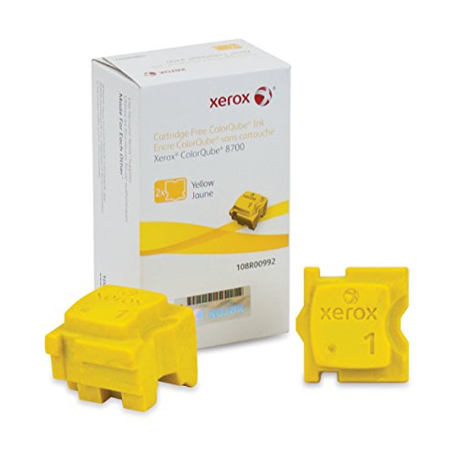 Genuine Xerox Solid Ink 8700 Yellow (2 sticks) (108R00992) (108R01012)
