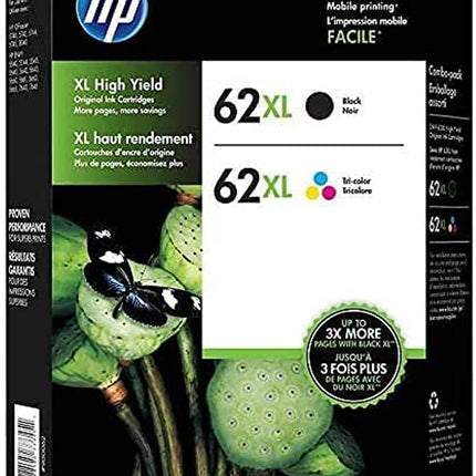 HP 62XL Black & Tri-Color Ink Cartridge - 2 Pack
