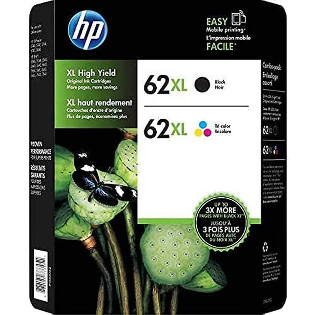 HP 62XL Black & Tri-Color Ink Cartridge - 2 Pack