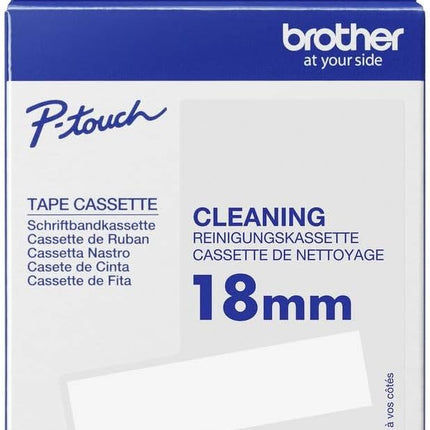 Original Brother Tze-CL4 Cleaning Tape Cassette, Black on White, 18mm (W), 100 x Uses, Genuine Supplies