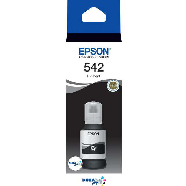 Genuine Epson T542 Standard Yield Black Ink Bottle, T542120